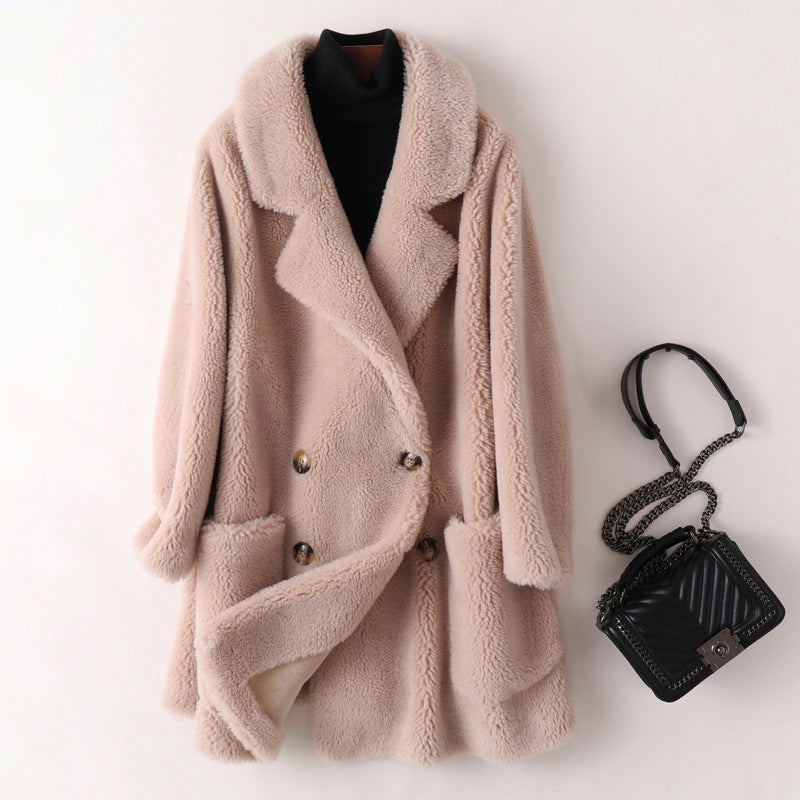 Ursula - Women's Relaxed Shearling Jacket - photo 3