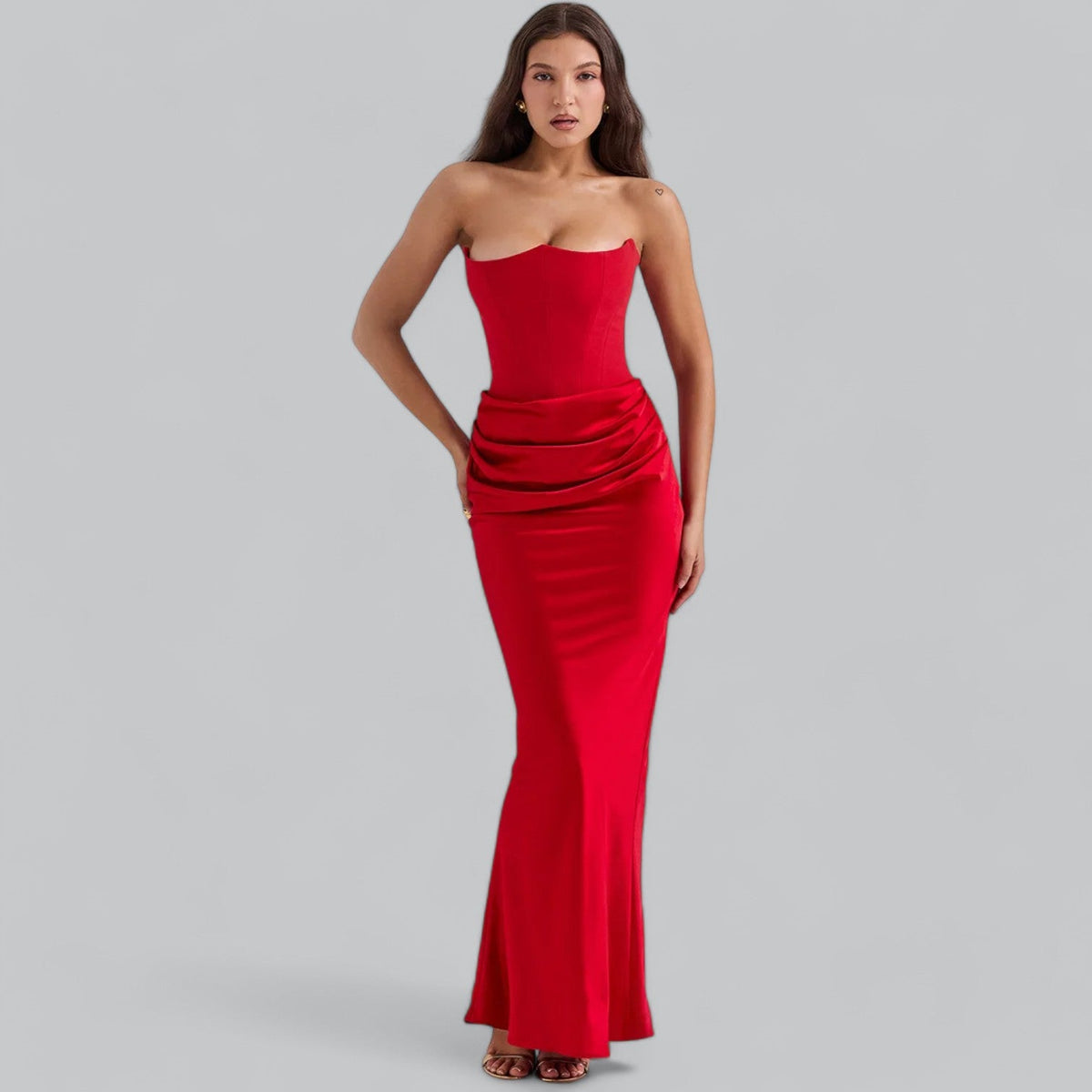 Delphine - Women's Strapless Corset Dress - photo 7