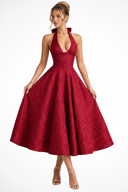 Coraline - Women's Relaxed Halter Midi Dress - photo 6