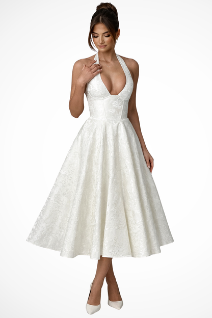 Coraline - Women's Relaxed Halter Midi Dress - photo 7