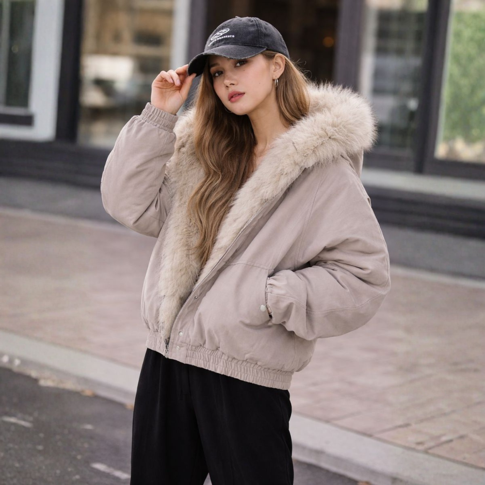 Eliane - Women's Faux Fur Hooded Winter Jacket - photo 1