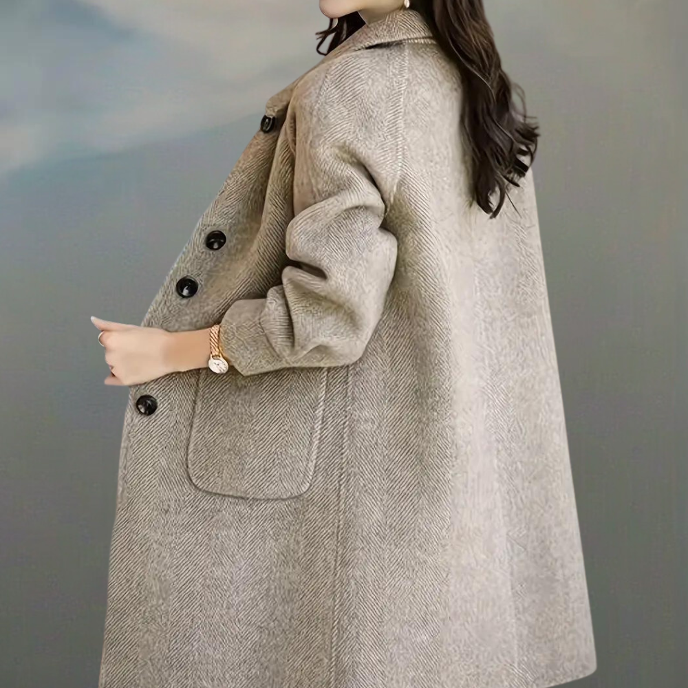 Lavinia - Women's Buttoned Wool-Look Jacket - photo 2