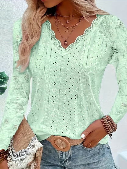 Sylvie - Women's Long Lace-Sleeve Blouse - photo 23