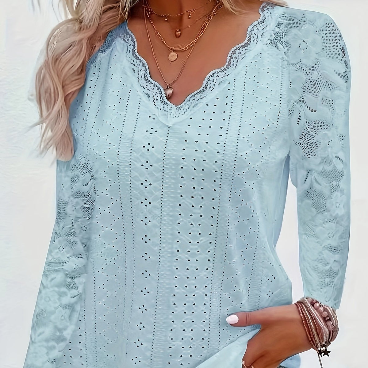 Sylvie - Women's Long Lace-Sleeve Blouse - photo 31