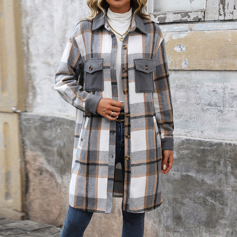Ulla - Women's Plaid Button-Up Jacket - photo 5