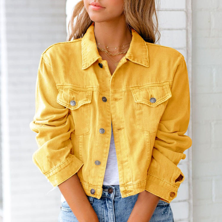 Amberly - Women's Cropped Denim Jacket - photo 2