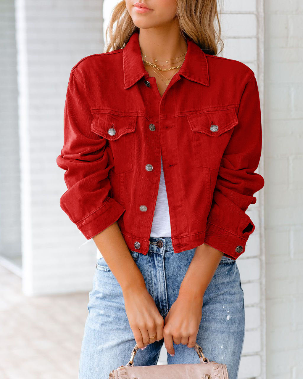 Amberly - Women's Cropped Denim Jacket - photo 6