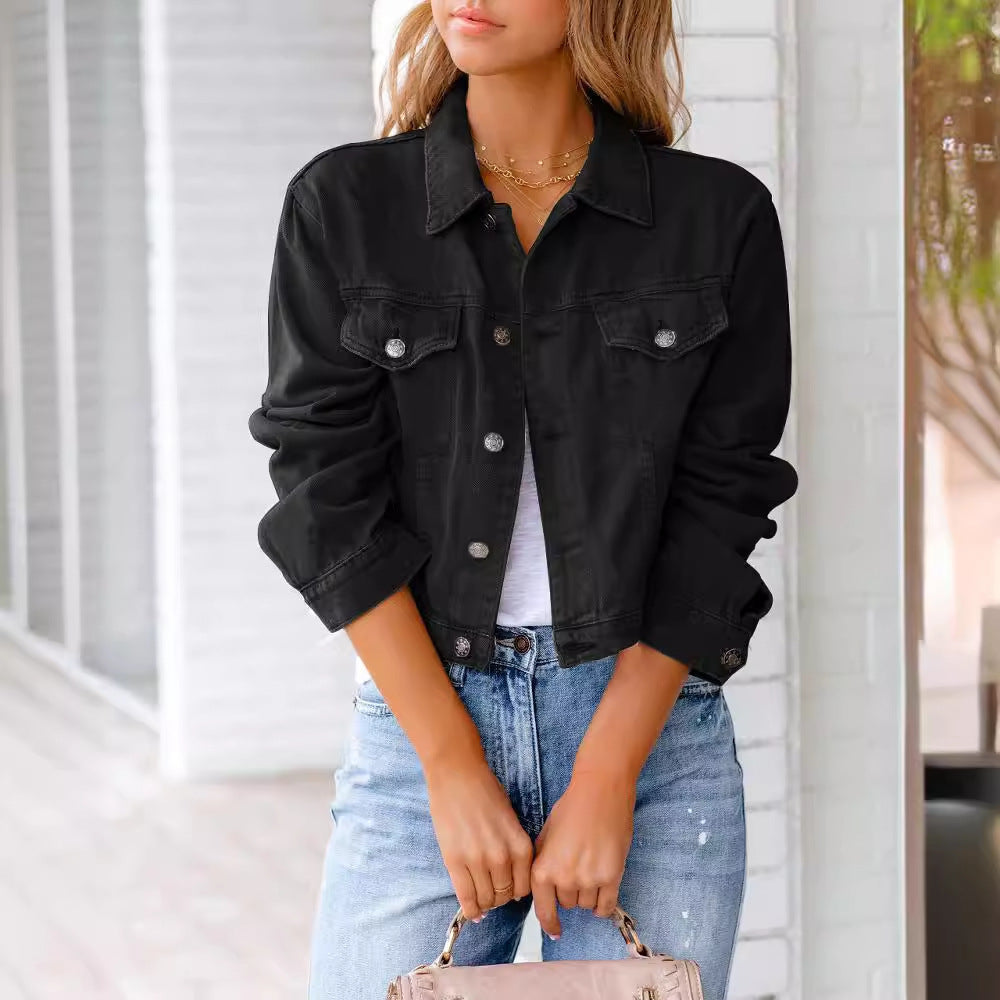 Amberly - Women's Cropped Denim Jacket - photo 7