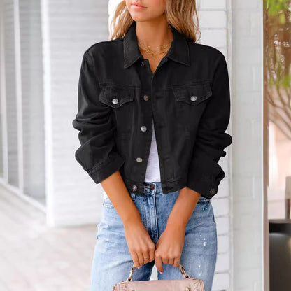 Amberly - Women's Cropped Denim Jacket - photo 7