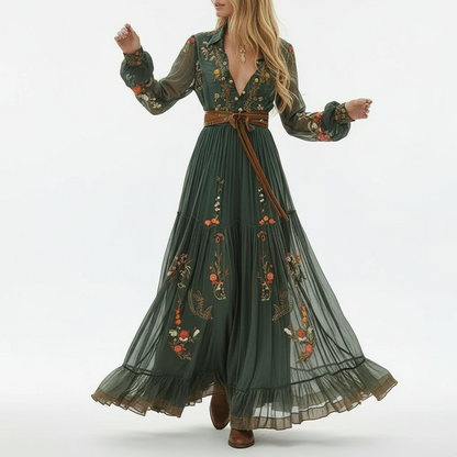 Una - Women's Embroidered Maxi Dress - photo 1