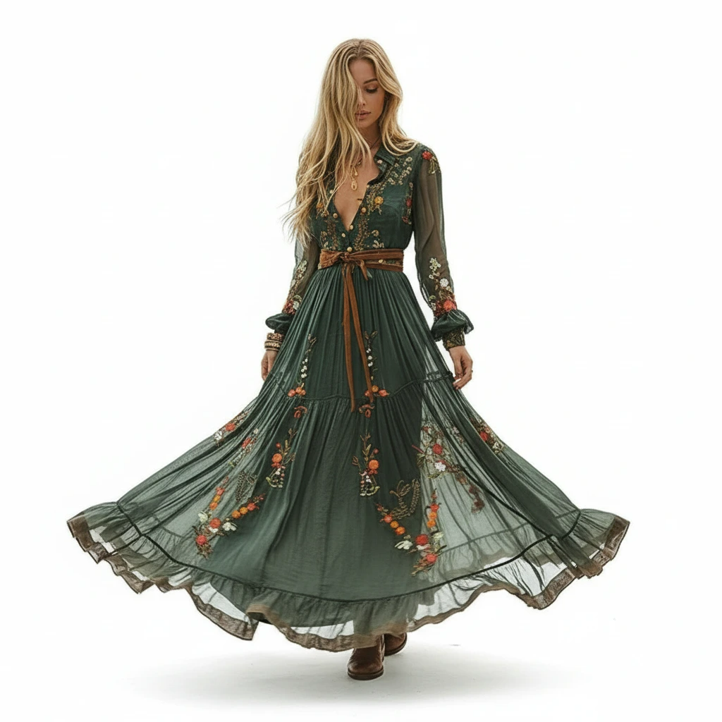 Una - Women's Embroidered Maxi Dress - photo 2