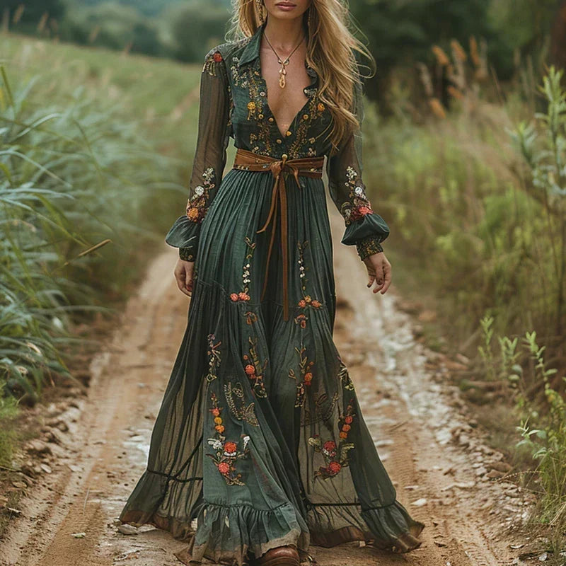 Una - Women's Embroidered Maxi Dress - photo 3