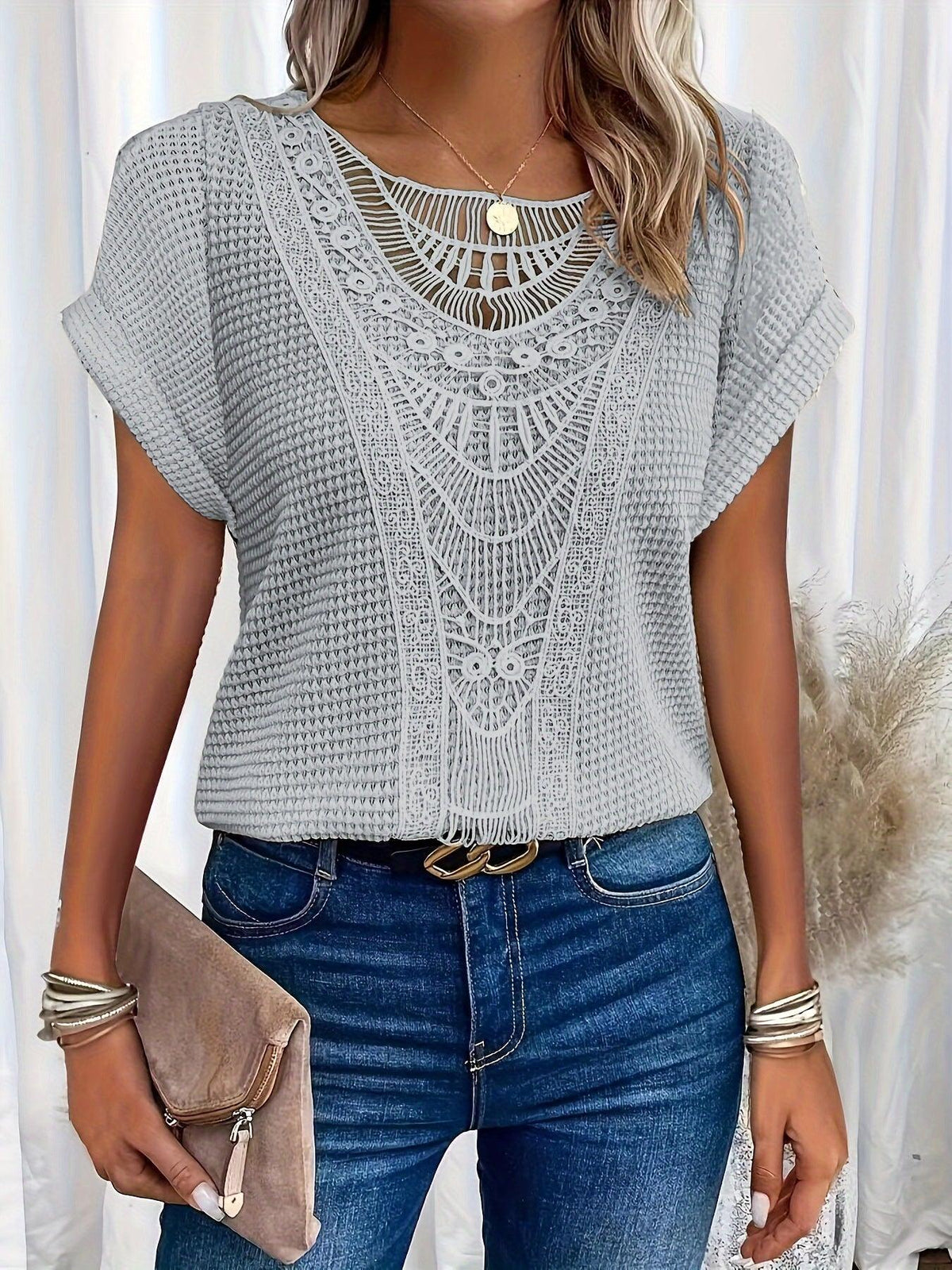 Genevieve - Women's Intricate Lace-Detail Top - photo 6