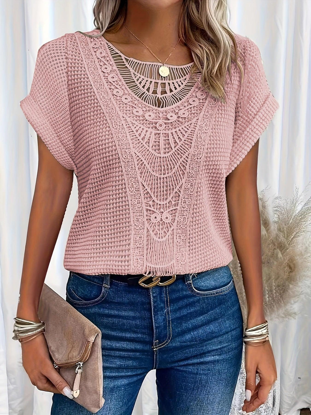 Genevieve - Women's Intricate Lace-Detail Top - photo 5