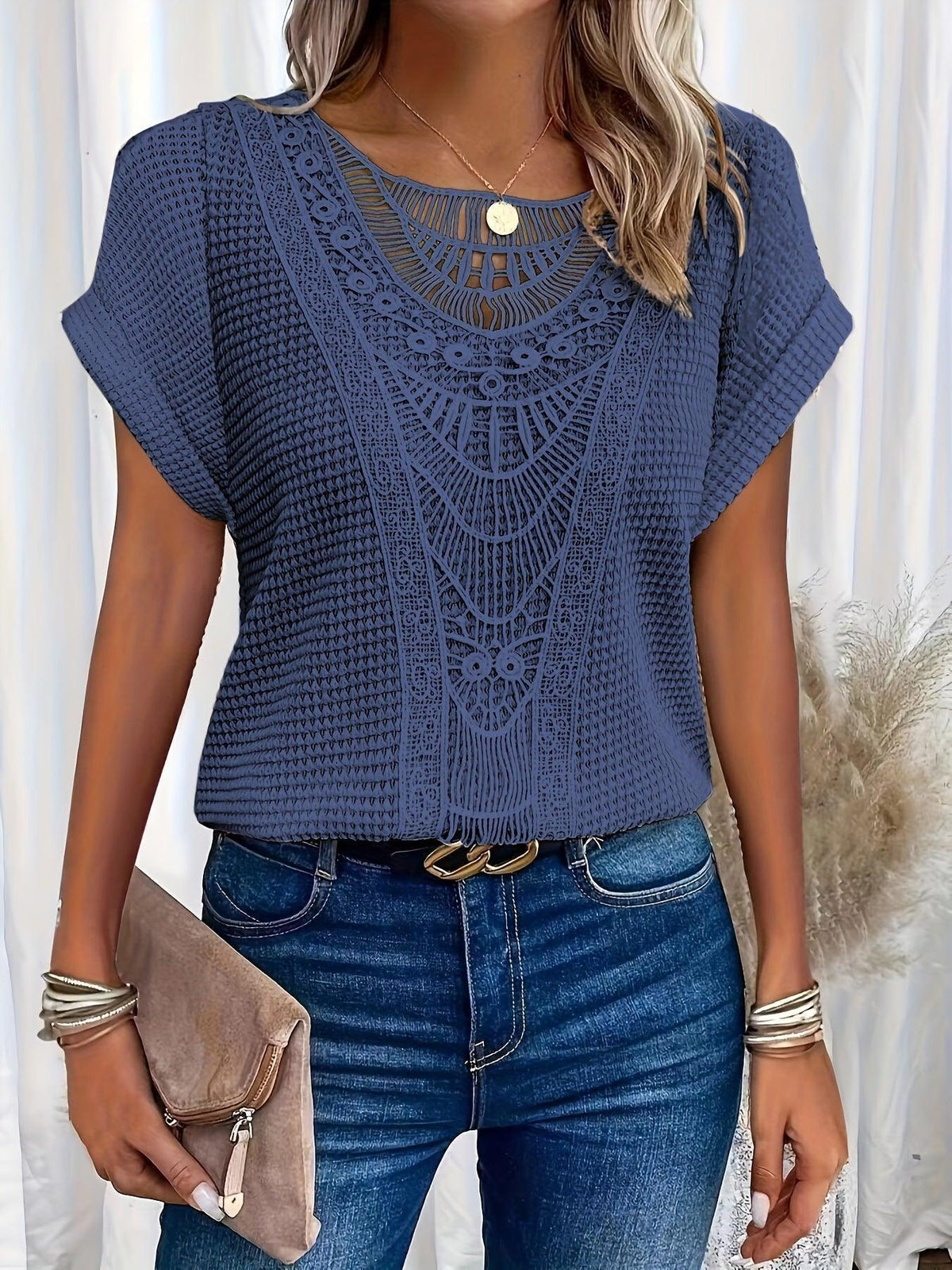 Genevieve - Women's Intricate Lace-Detail Top - photo 2