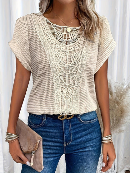 Genevieve - Women's Intricate Lace-Detail Top - photo 1