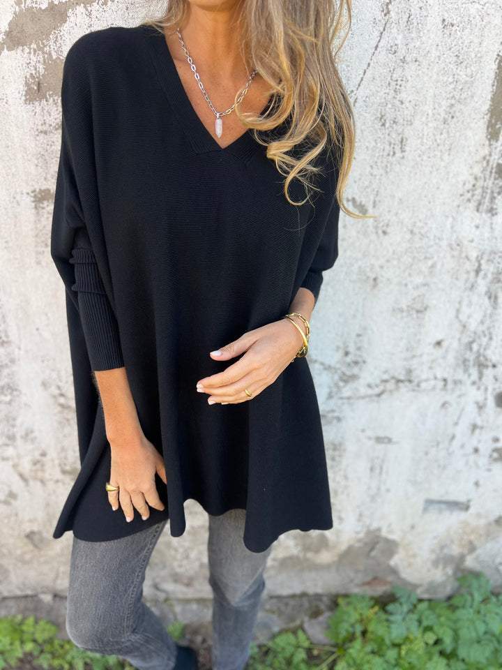 Delphine - Women's Oversized V-Neck Sweater - photo 1