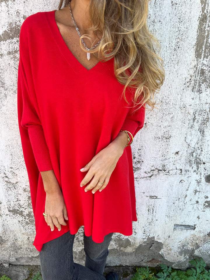 Delphine - Women's Oversized V-Neck Sweater - photo 6