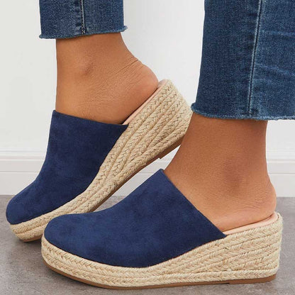 Signe - Women's Wedge Suede Mules - photo 1