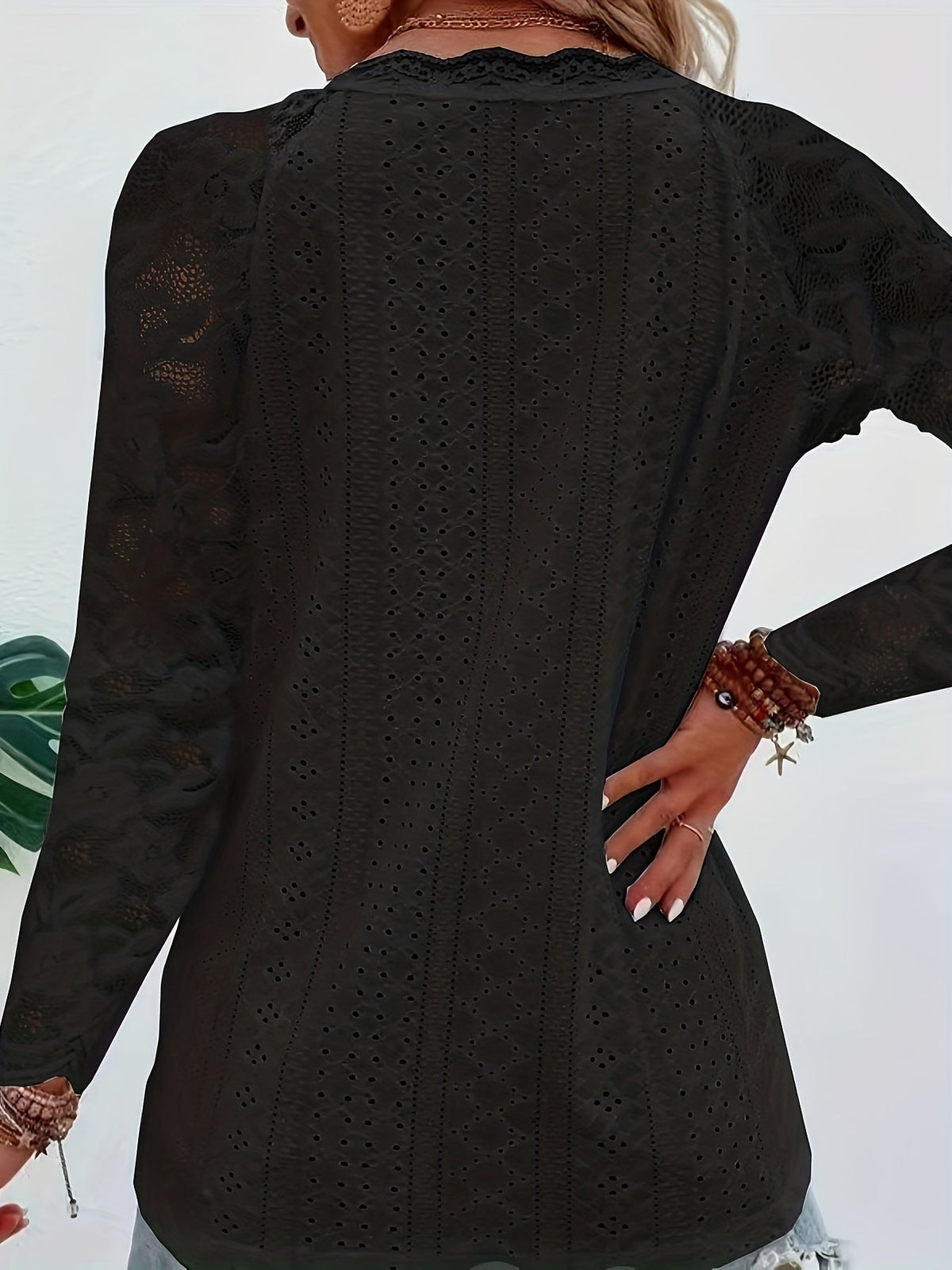 Sylvie - Women's Long Lace-Sleeve Blouse - photo 10