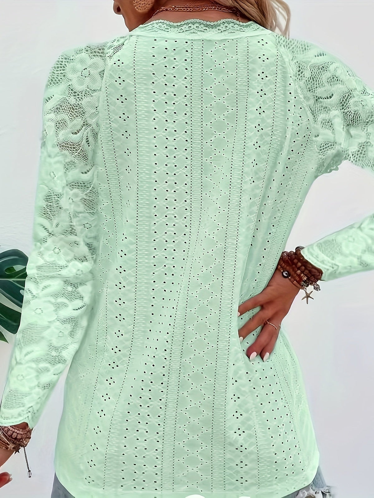 Sylvie - Women's Long Lace-Sleeve Blouse - photo 22