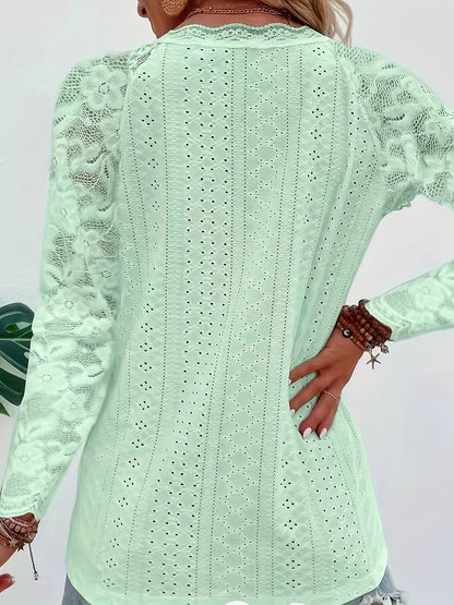 Sylvie - Women's Long Lace-Sleeve Blouse - photo 22
