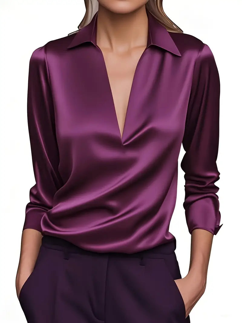 Zora - Women's V-neck Long Blouse - photo 11