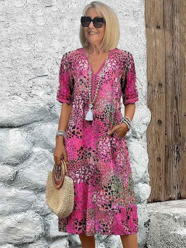 Clemence - Women's Midi Vibrant Dress - photo 4