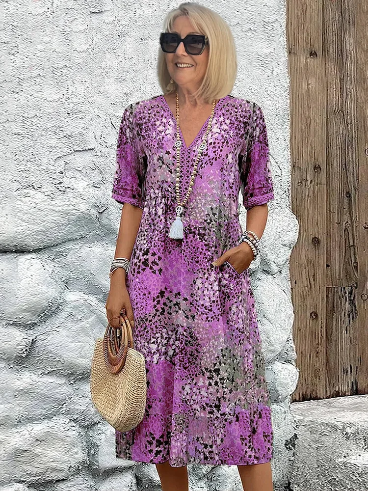 Clemence - Women's Midi Vibrant Dress - photo 5