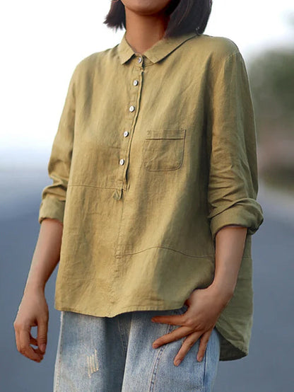 Cerys - Top lungo in lino da donna