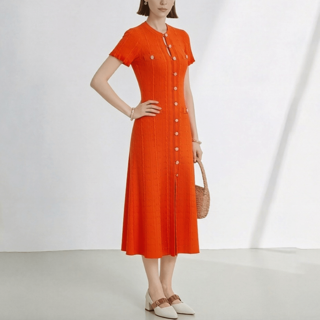 Rafaela - Women's Knit V-Neck Dress - photo 7