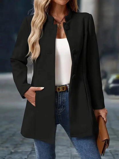 Alma - Women's Stand-Collar Button-Front Jacket - photo 2