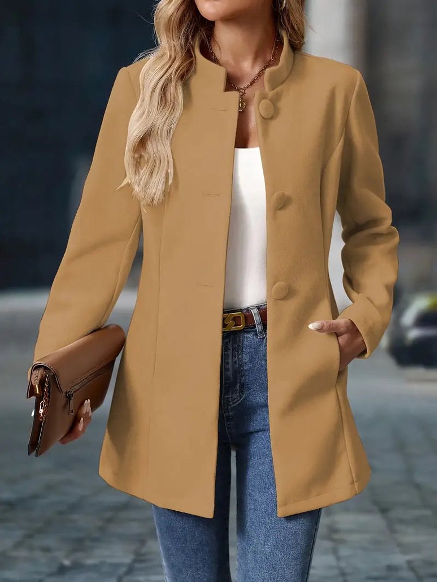 Alma - Women's Stand-Collar Button-Front Jacket - photo 3