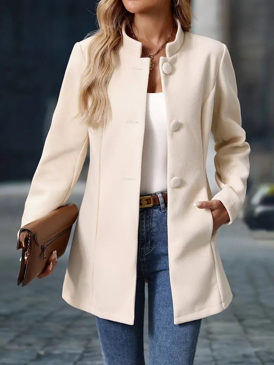 Alma - Women's Stand-Collar Button-Front Jacket - photo 9