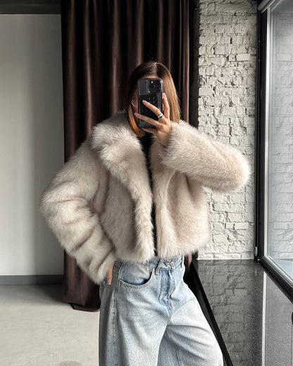 Eliane - Women's Cropped Fur Jacket - photo 1