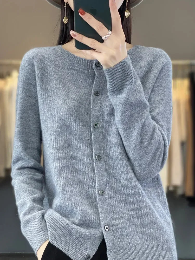 Nadine - Women's Round Fine Gauge Cardigan - photo 1