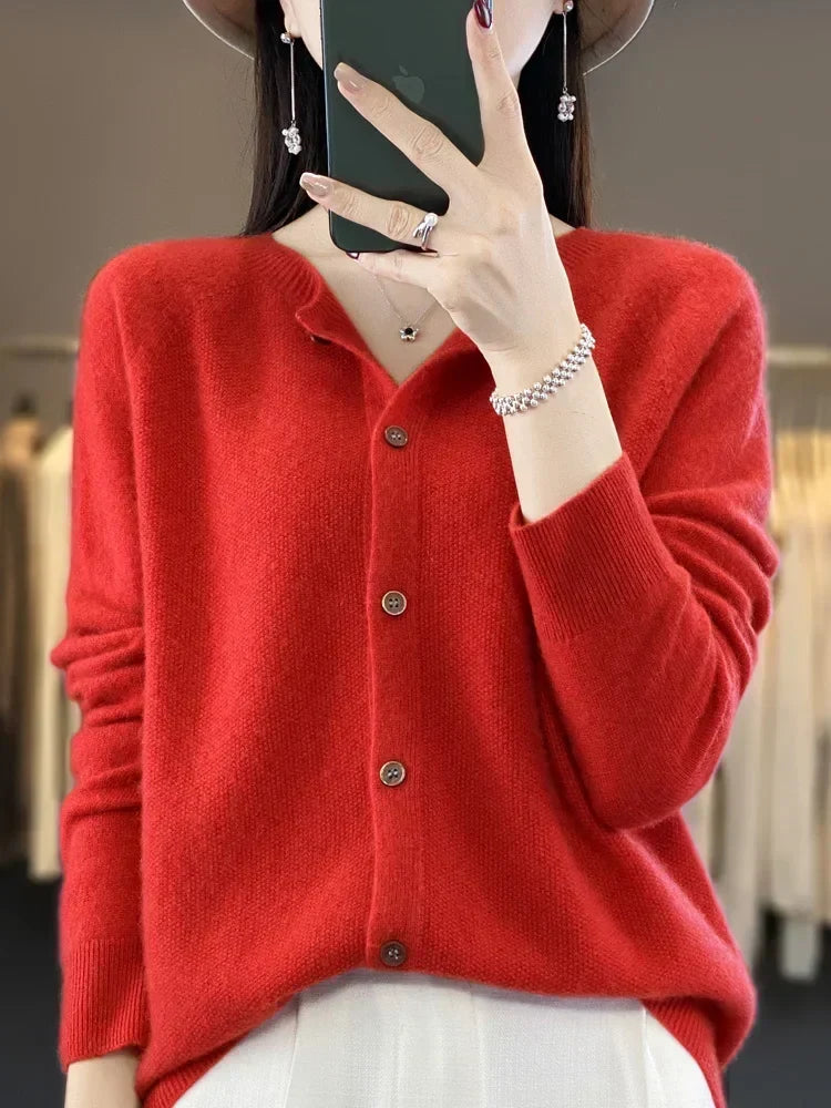 Nadine - Women's Round Fine Gauge Cardigan - photo 11