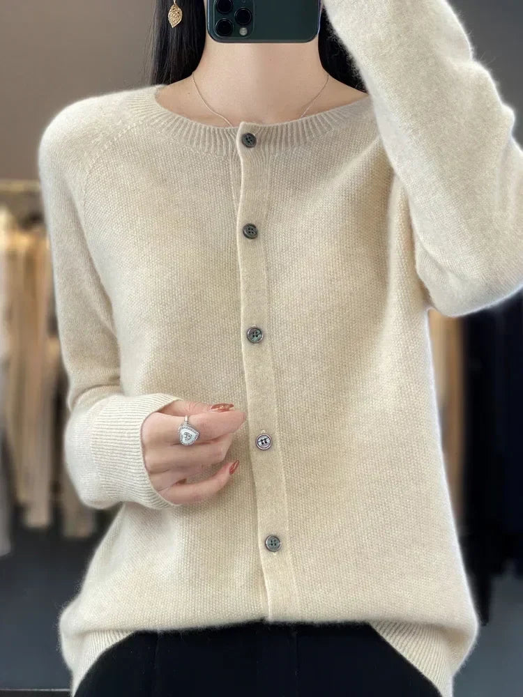 Nadine - Women's Round Fine Gauge Cardigan - photo 2