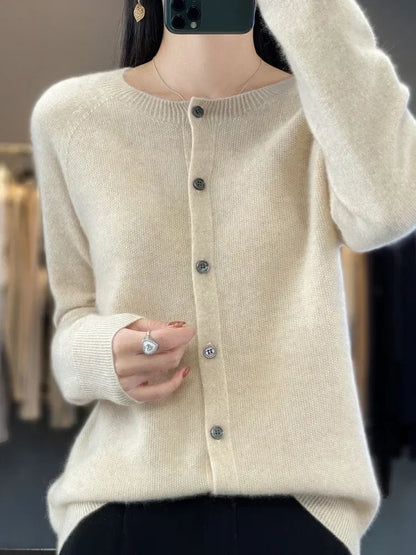 Nadine - Women's Round Fine Gauge Cardigan - photo 2