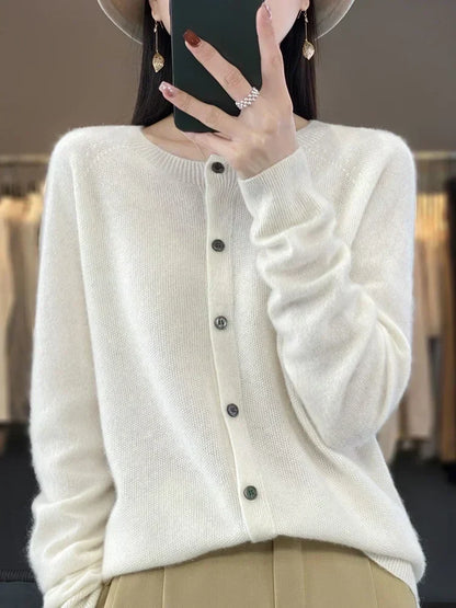 Nadine - Women's Round Fine Gauge Cardigan - photo 3