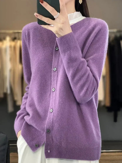 Nadine - Women's Round Fine Gauge Cardigan - photo 5