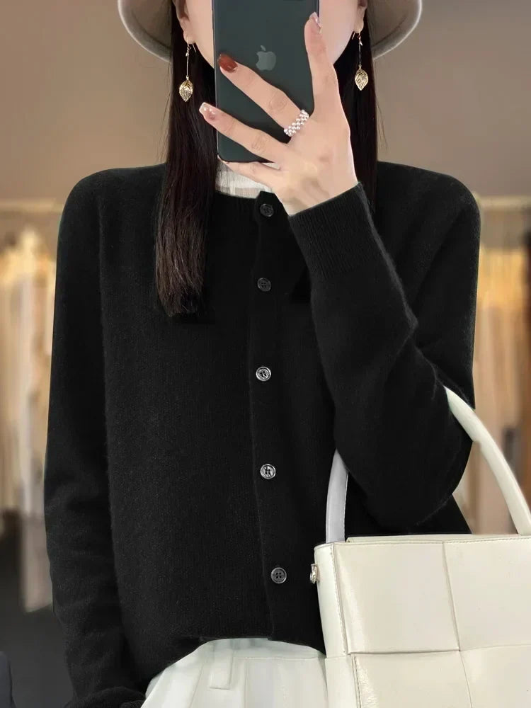 Nadine - Women's Round Fine Gauge Cardigan - photo 8