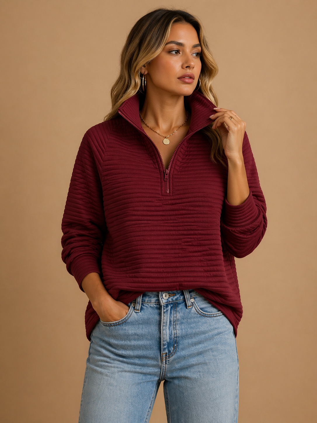 Rosanne - Women's Ribbed Knit Sweater - photo 3
