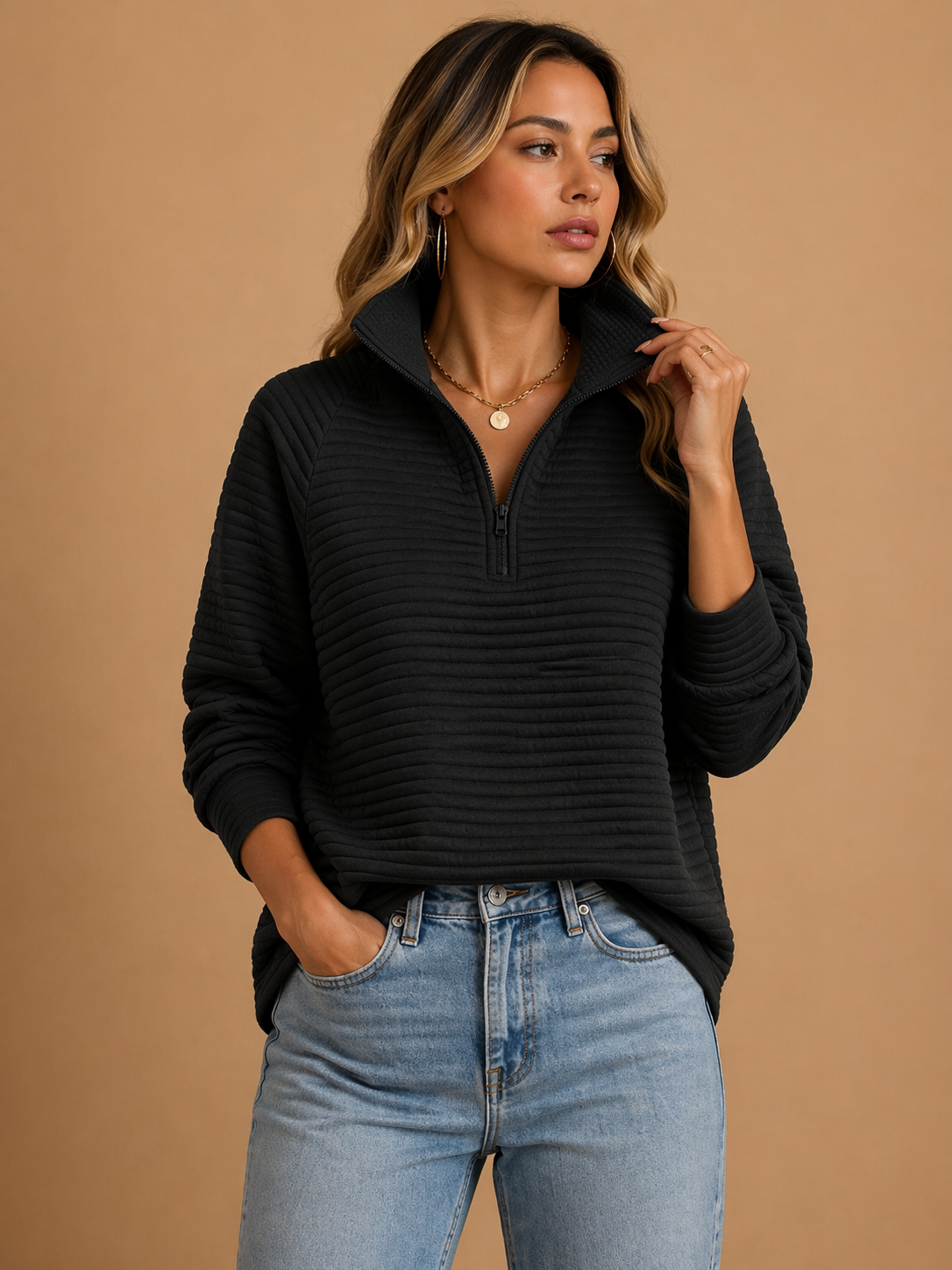 Rosanne - Women's Ribbed Knit Sweater - photo 4
