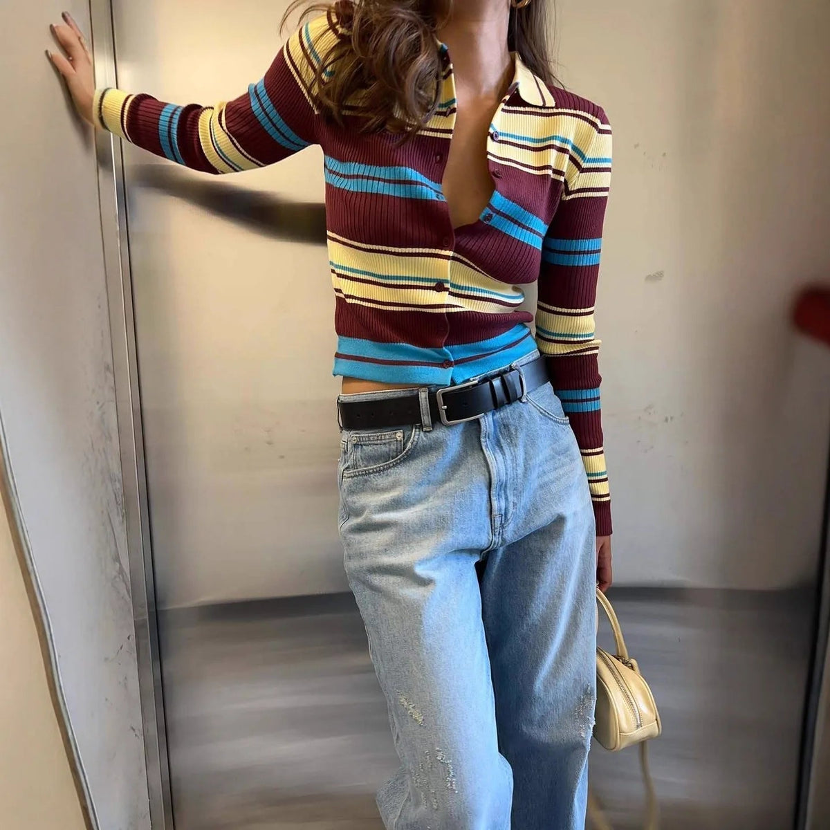 Estelle - Women's Knit Stripe Sweater - photo 1