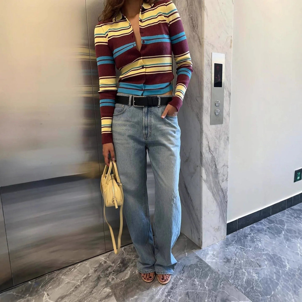 Estelle - Women's Knit Stripe Sweater - photo 2