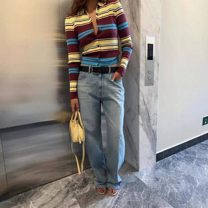 Estelle - Women's Knit Stripe Sweater - photo 2