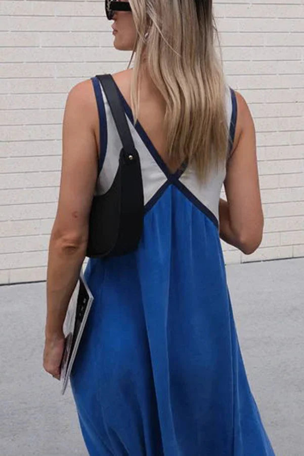 Clare - Women's V-neck contrasting colour dress - photo 18