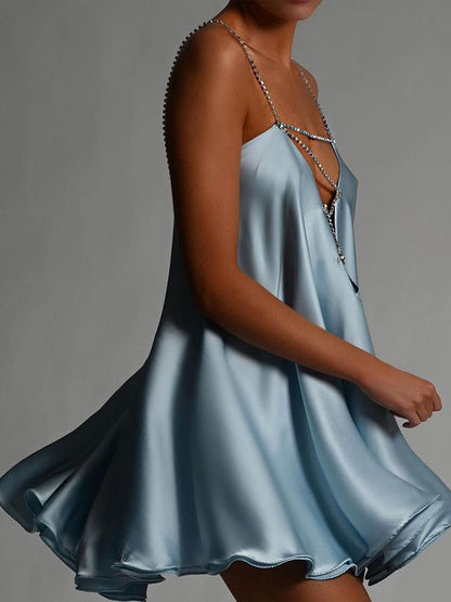 Millie - Women's Satin Mini Dress - photo 14