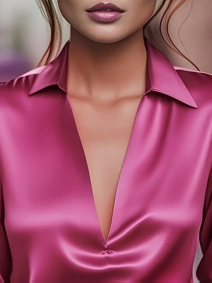 Zora - Women's V-neck Long Blouse - photo 18